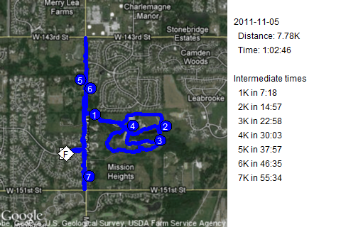 Map of November 5, 2011 run