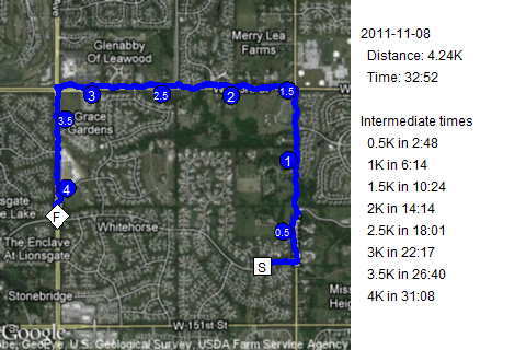 Map of November 8, 2011 run