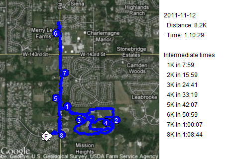 Map of November 12, 2011 run