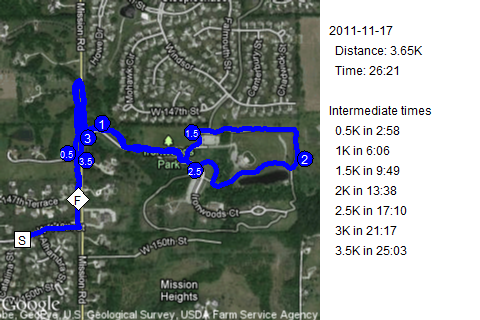 Map of November 17, 2011 run