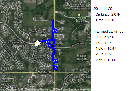 Map of November 29, 2011 run