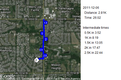 Map of December 5, 2011 run