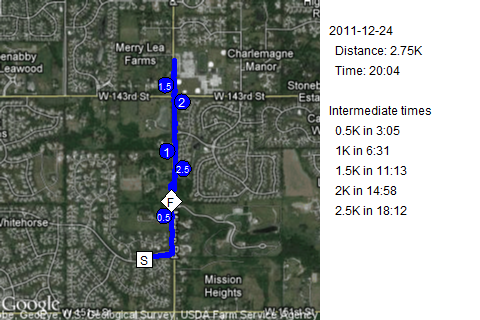 Map of December 24, 2011 run