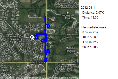 Map of January 11, 2012 run