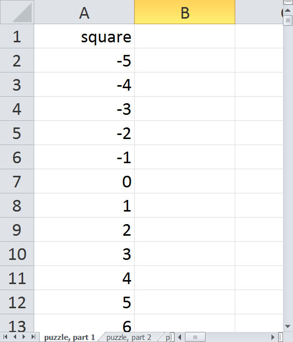 Spreadsheet - step 1