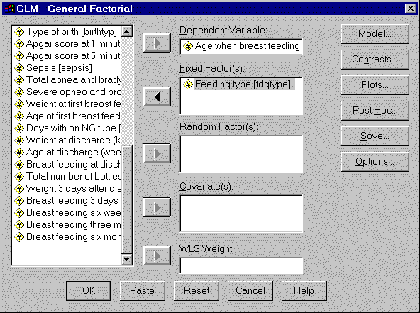 Figure 1. Dialog box for glm