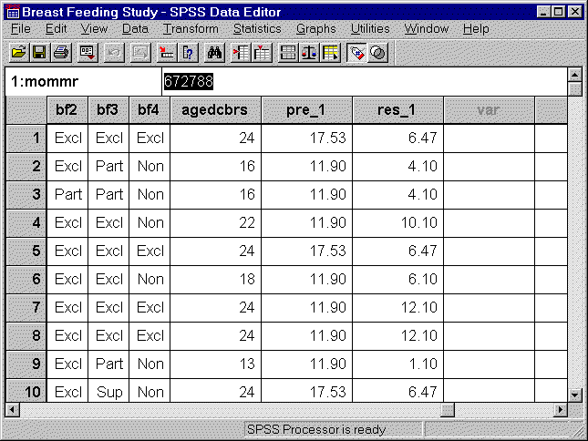 Figure 4. Dialog box for data editor