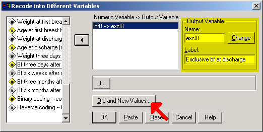 Figure 1. Dialog box for recode