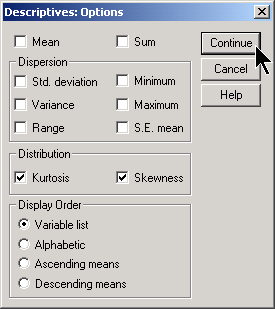 Figure 1. Dialog box for descriptives
