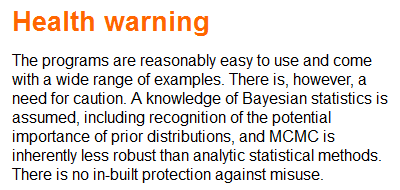 Figure 1. Warning message from BUGS software