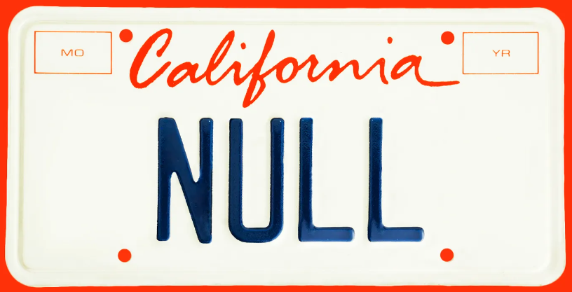 Figure 1. Null license plate