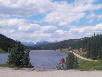 Picture of Nick on a bike at the top of Vail Pass