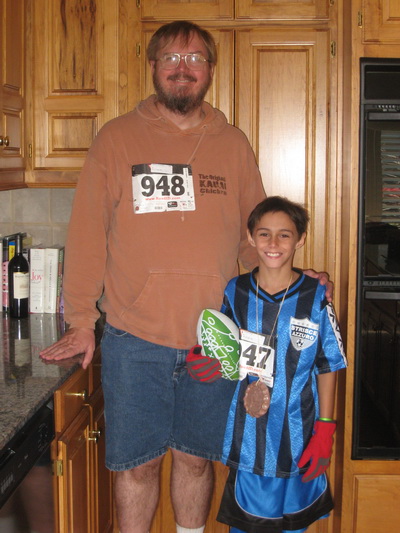 Picture of Nicholas and Steve after their 5K race