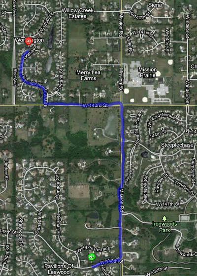 Map of November 15, 2011 run