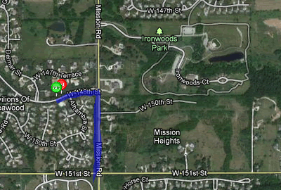 Map of December 1, 2011 run