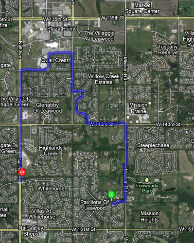 Map of December 10, 2011 run