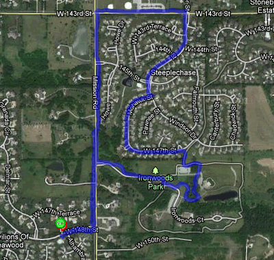 Map of December 13, 2011 run