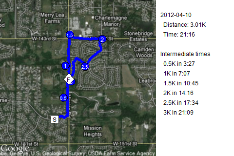 Map of April 10, 2012 run