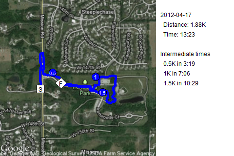 Map of April 17, 2012 run