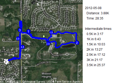 Map of May 8, 2012 run