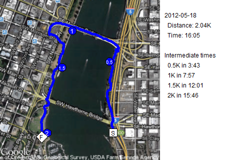 Map of May 17, 2012 run