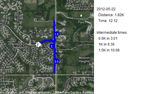 Map of May 22, 2012 run