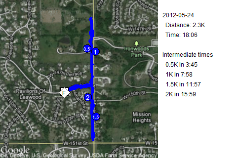 Map of May 24, 2012 run