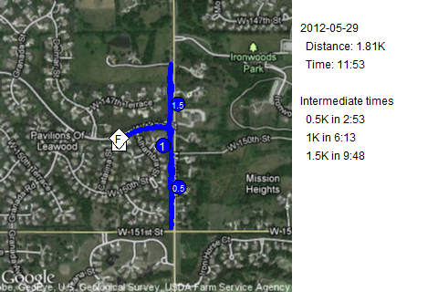 Map of May 29, 2012 run