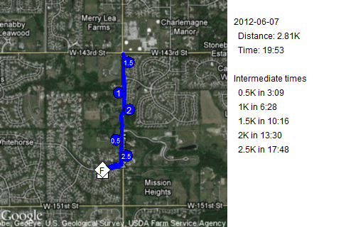 Map of June 7, 2012 run