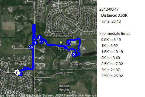 Map of June 17, 2012 run