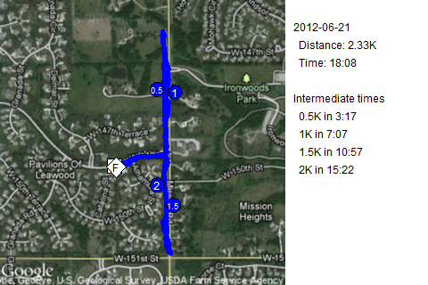 Map of June 21, 2012 run