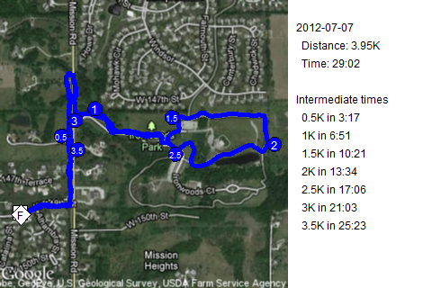 Map of July 7, 2012 run