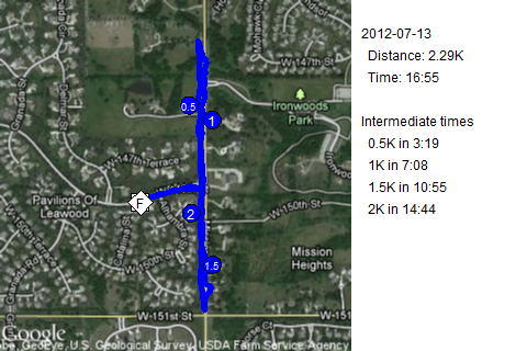 Map of July 13, 2012 run