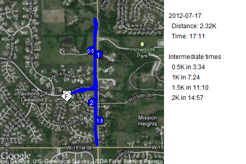 Map of July 17, 2012 run