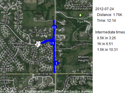 Map of July 24, 2012 run