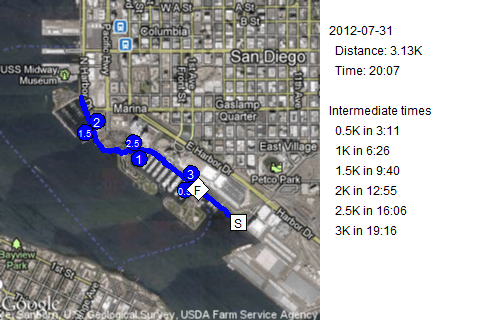 Map of JUly 31, 2012 run