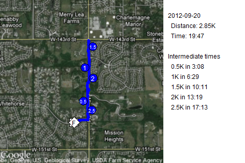 Map of September 20, 2012 run