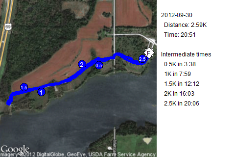 Map of September 30, 2012 run