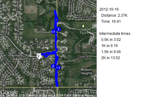 Map of October 16, 2012 run