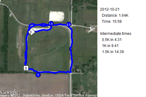 Map of October 21, 2012 run