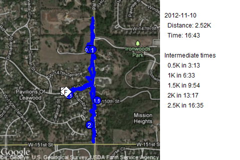 Map of November 10, 2012 run