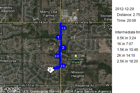 Map of December 29, 2012 run