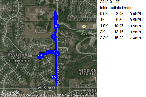 Map of January 7, 2013 run