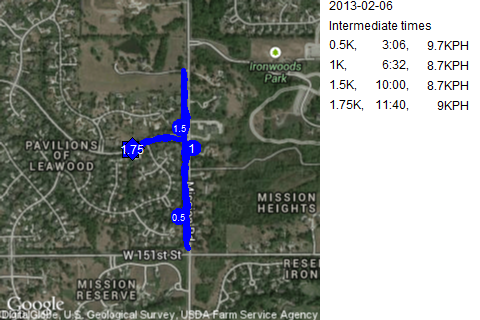 Map of February 6, 2013 run