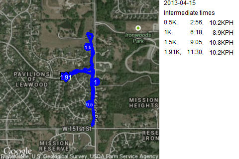 Map of April 15, 2013 run