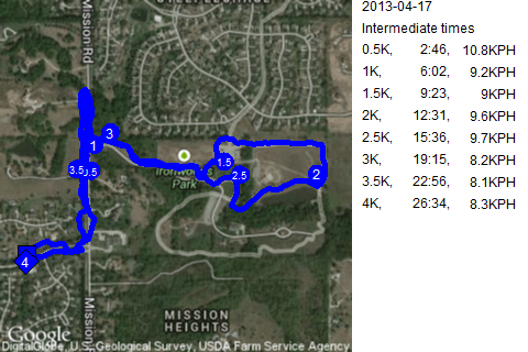 Map of April 17, 2013 run