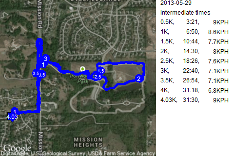 Map of May 29, 2013 run