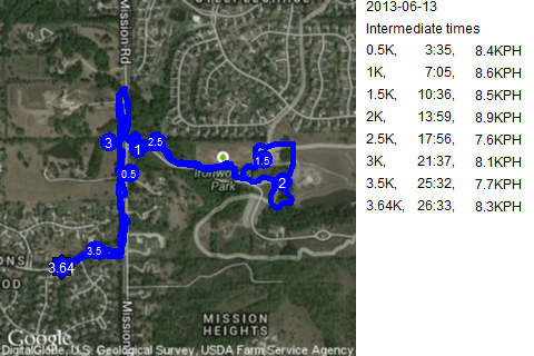 Map of June 13, 2013 run