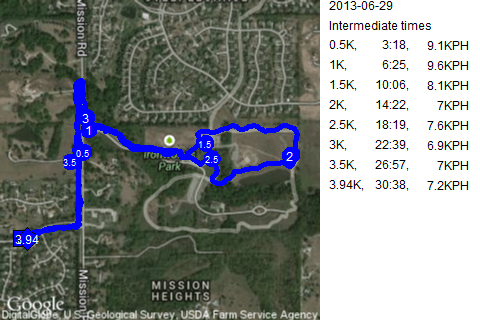 Map of June 29, 2013 run