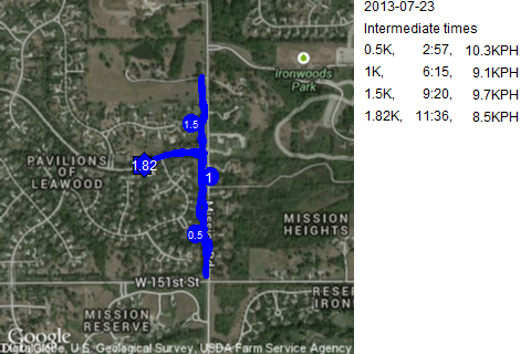 Map of July 23, 2013 run